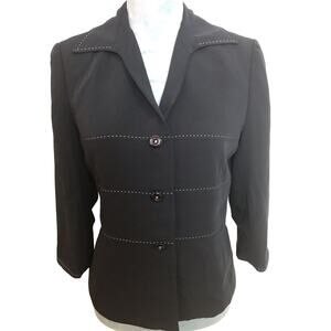 Kasper Women’s 6 Blazer Black 3 Button Fully Lined Career Jacket